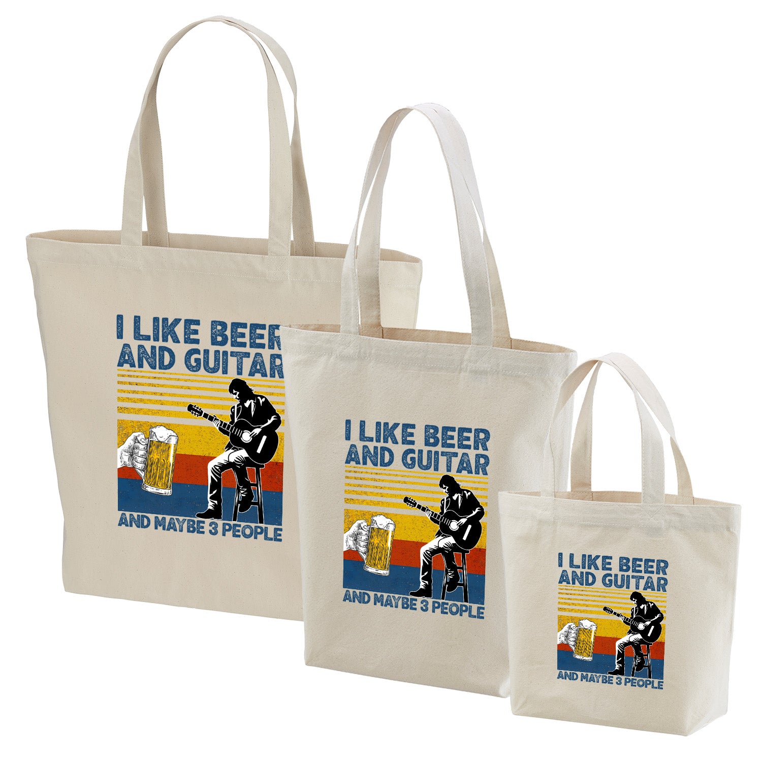 「I LIKE BEER AND GUITAR」トートバッグ|ビール・ギター好きへのプレゼント | Drunkmode